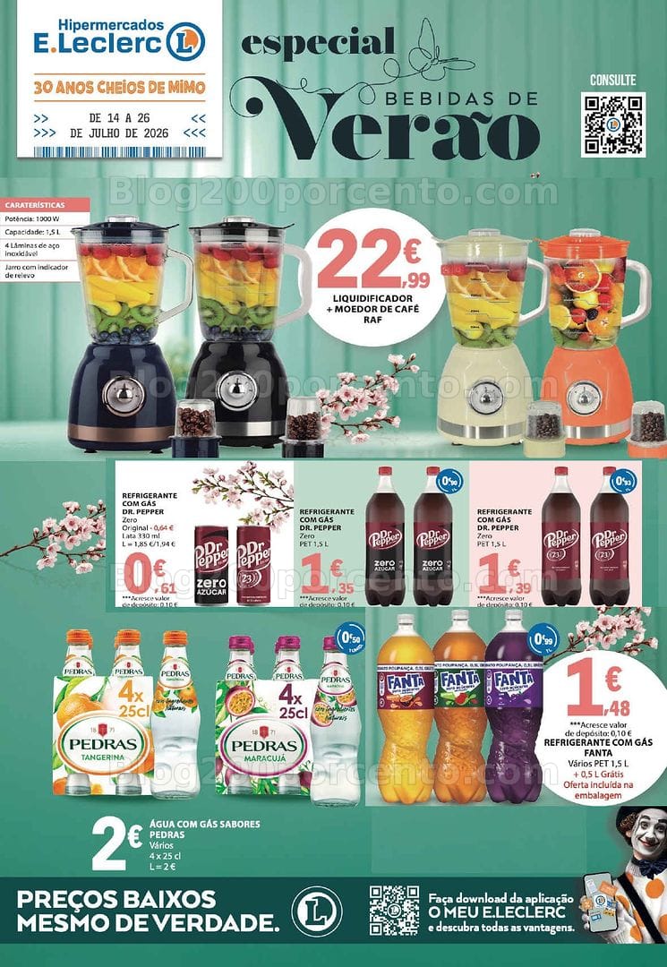 Antevisão Folheto E-LECLERC Especial Bebidas de Verão Promoções de 14 a 26 julho